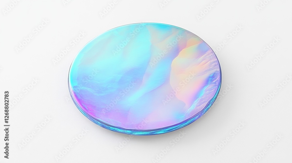 Poster this isolated mockup features a striking holographic sticker that radiates a spectrum of colors, ref