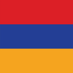 Flag of Armenia. Armenia square flag icon digital vector illustration