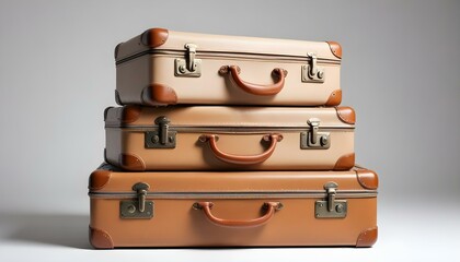 suitcases on white background