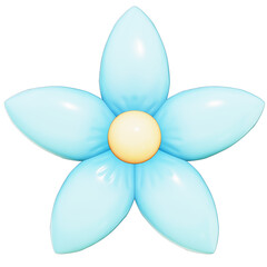 Easter Theme Cute Flower Deco on transparent background , 3D Rendering