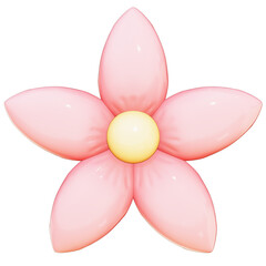 Easter Theme Cute Flower Deco on transparent background , 3D Rendering