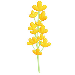 Easter Theme Cute Flower Deco on transparent background , 3D Rendering