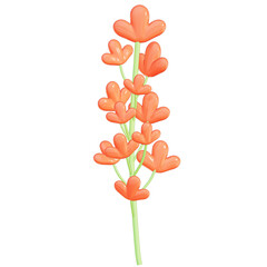 Easter Theme Cute Flower Deco on transparent background , 3D Rendering