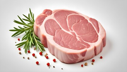 raw pork steak isolated on white background