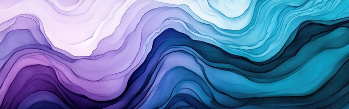 Soft overlapping pencil strokes create a serene blend of colors resembling flowing waves in a tranquil setting