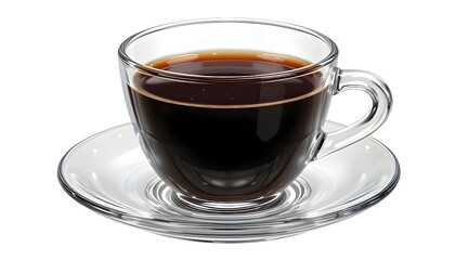 Perfect for serving hot coffee or espresso, this glass espresso cup comes with a saucer. Your coffee experience is given a contemporary twist by the sleek handle and clean design. Against a clear back