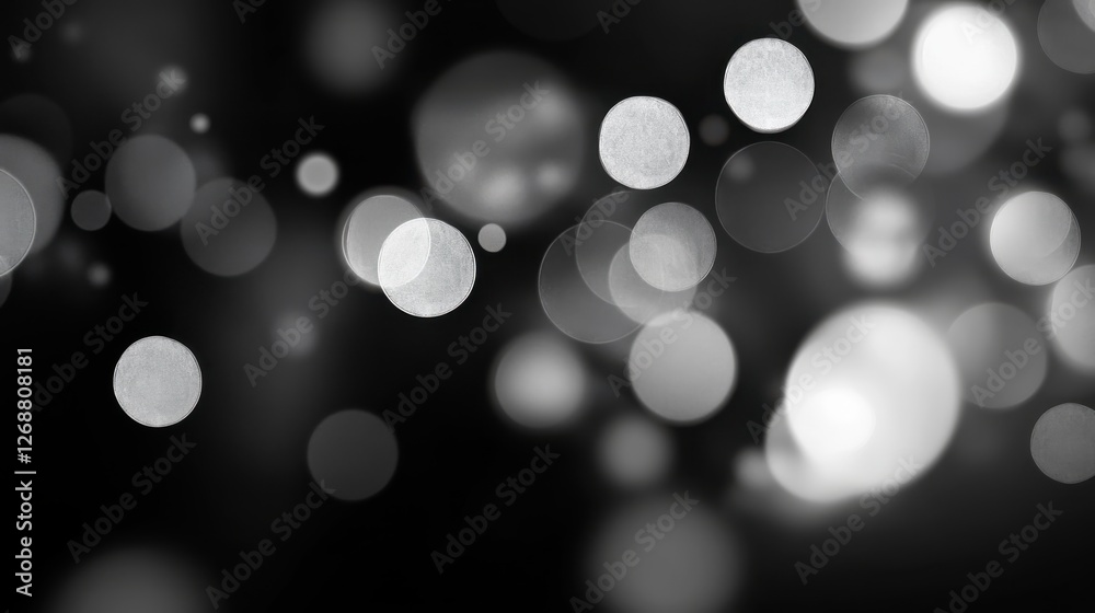 Leinwandbilder bokeh effect with pale silver and bright white dots creating a dreamy, soft-focus background