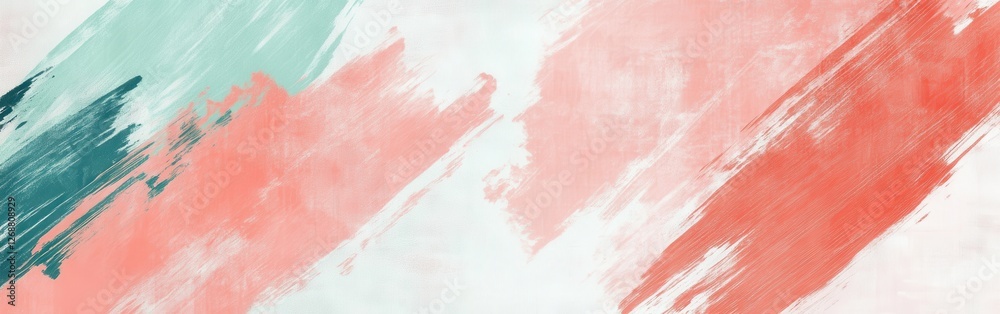 Poster minimalist pencil strokes background capturing soft hues of turquoise, coral, and white in an abstra