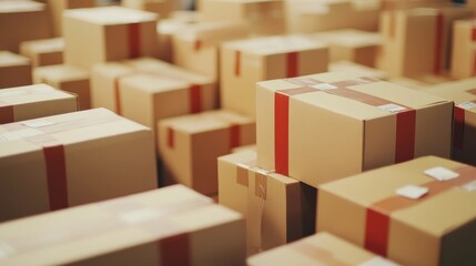 Stacked Cardboard Boxes in a Storage Environment