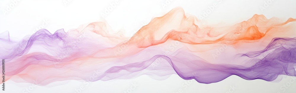 Poster faint lavender and coral mist creating a dreamy atmosphere in a minimalist setting