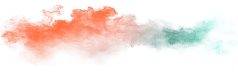 Fototapeta premium Muted coral and mint pencil strokes create a soft and calming visual experience in a minimalist style