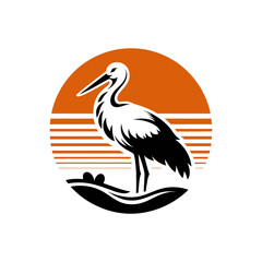 Obraz premium Heron Bird logo