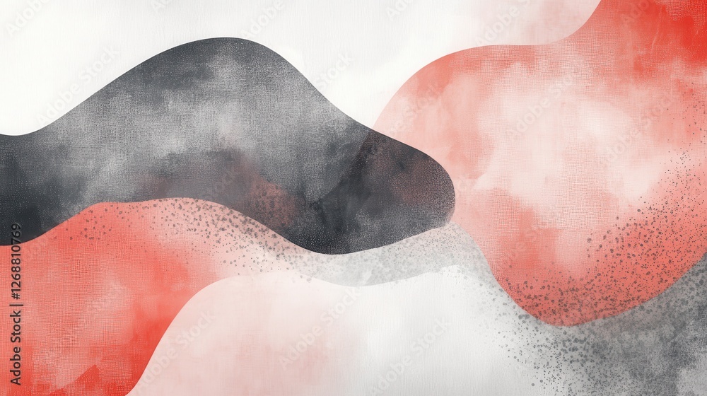Leinwandbilder elegant coral and gray abstract shapes create a serene atmosphere with a blurred effect