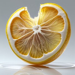 slice of lemon on white background