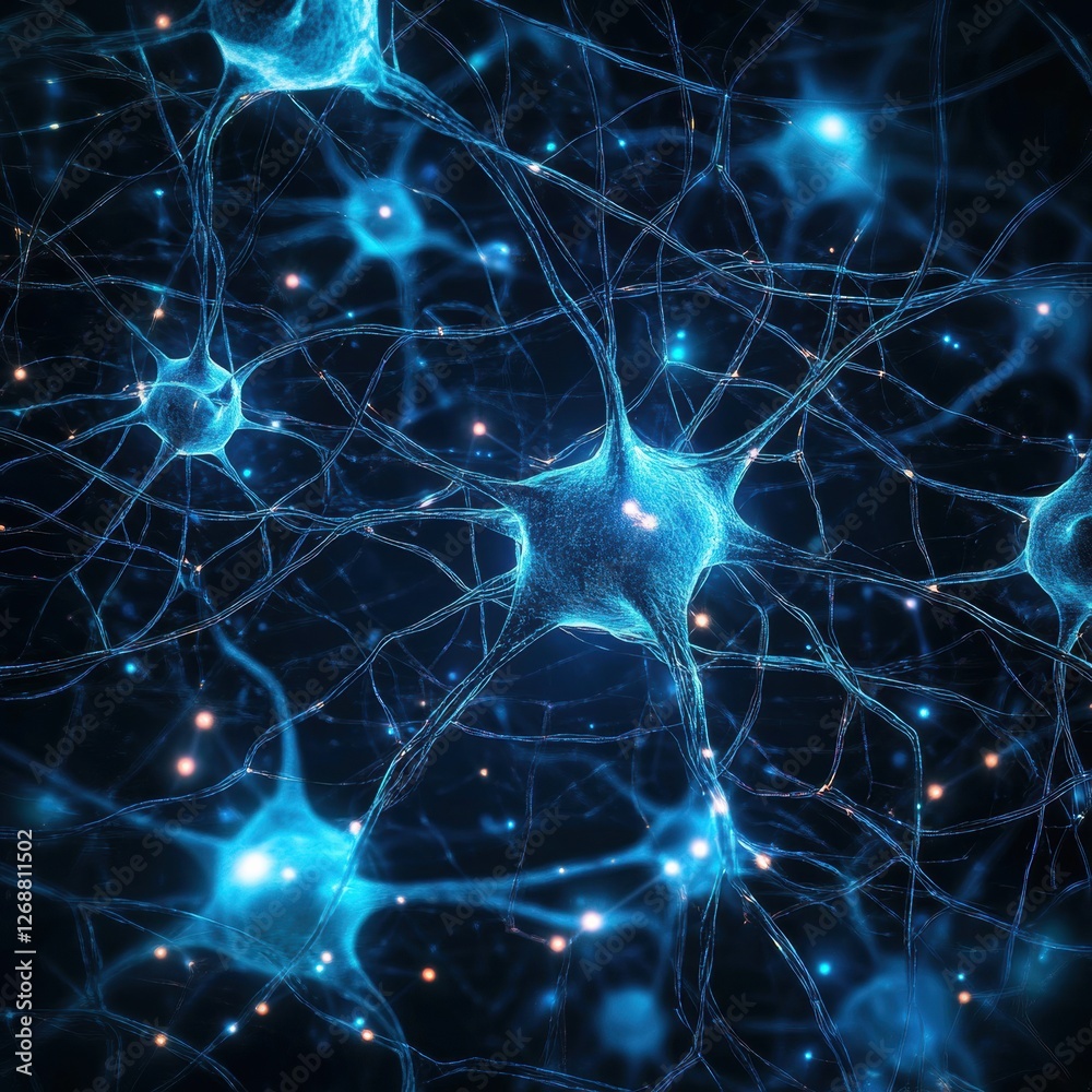 Leinwandbilder neurons interconnected in a vibrant network showcasing activity within the human brain. generative a
