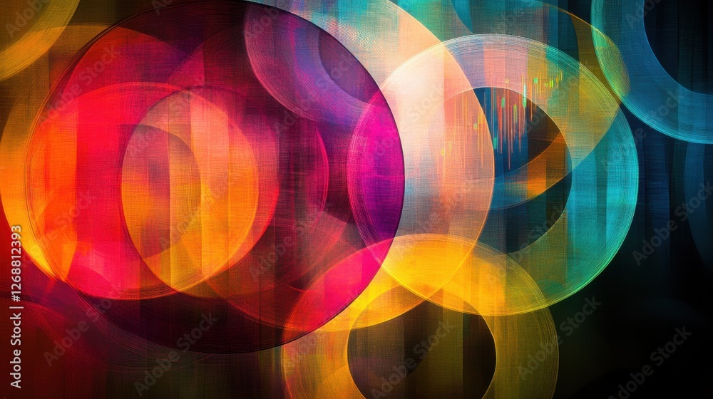 Aufkleber colorful overlapping circles create a vibrant composition with a dynamic blend of hues and light in 