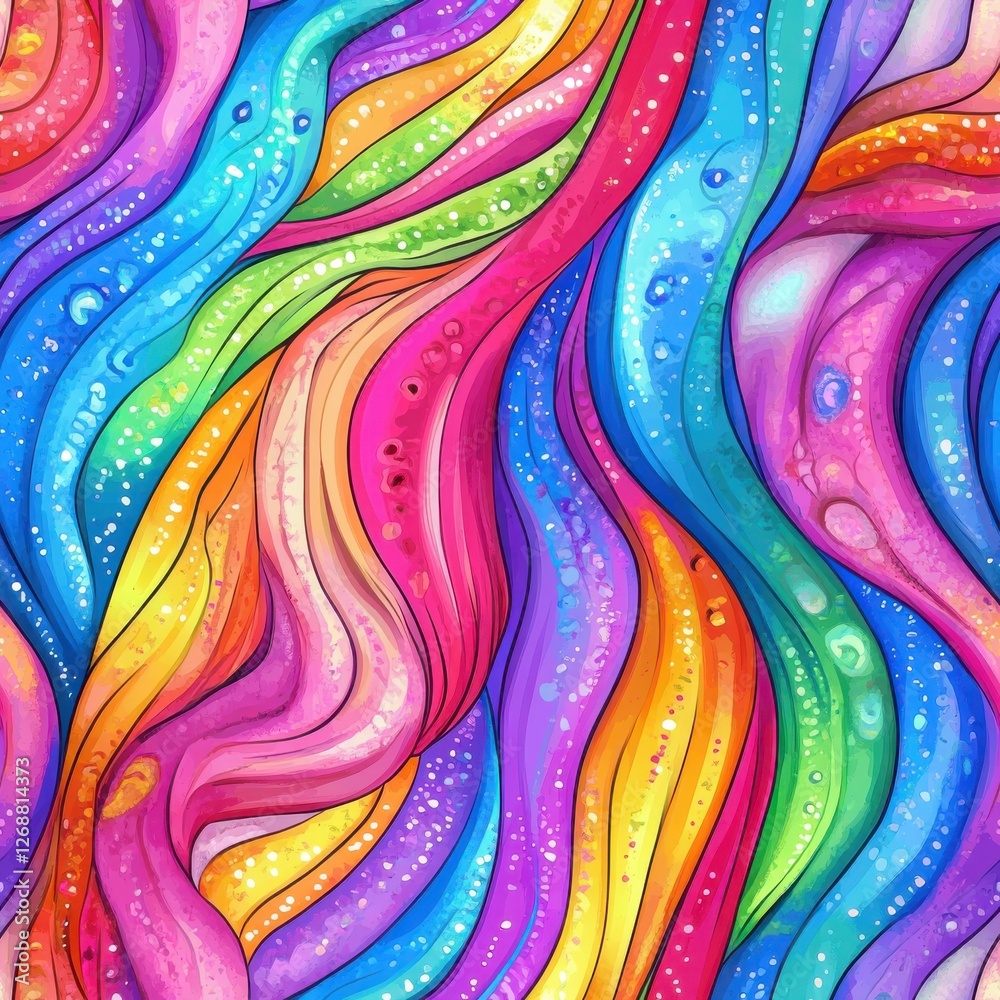 Poster vibrant abstract watercolor doodle showcasing colorful swirls and patterns in a playful design