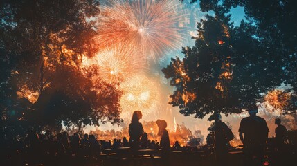 Community picnics come alive with radiant fireworks and vibrant gatherings at summer celebrations in the park