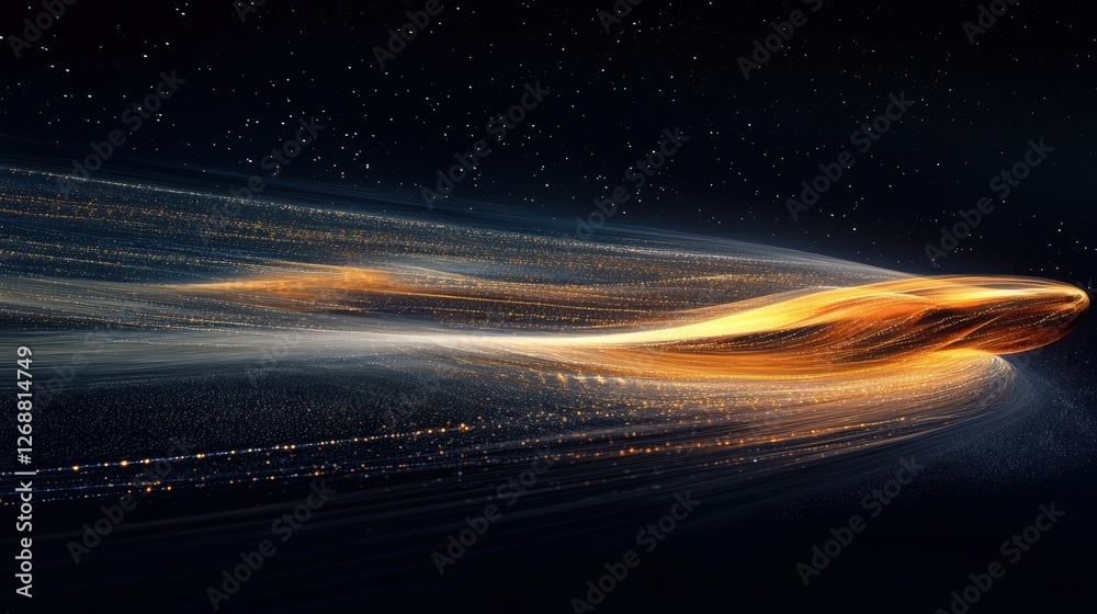 Aufkleber mystical visualization of a futuristic spaceship traveling through a cosmic landscape at high speeds
