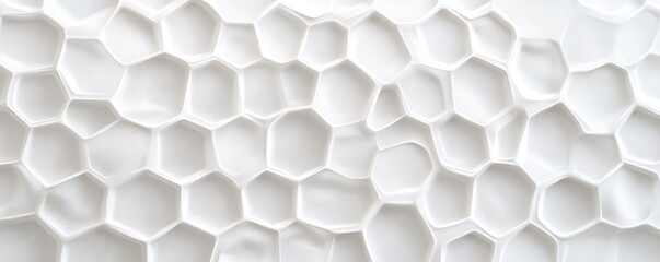 A close-up view of a white honeycomb pattern, showcasing a unique texture and geometric design