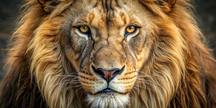 A close-up shot of a lion's face with a fierce expression, its ears folded back and eyes narrowed in anger, conveying a sense of ferocity and intensity , intense, angry lion face