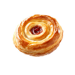 Obraz premium A flaky pastry filled with sweet jam, spiraled into a delightful loop. Perfect for coffee time.