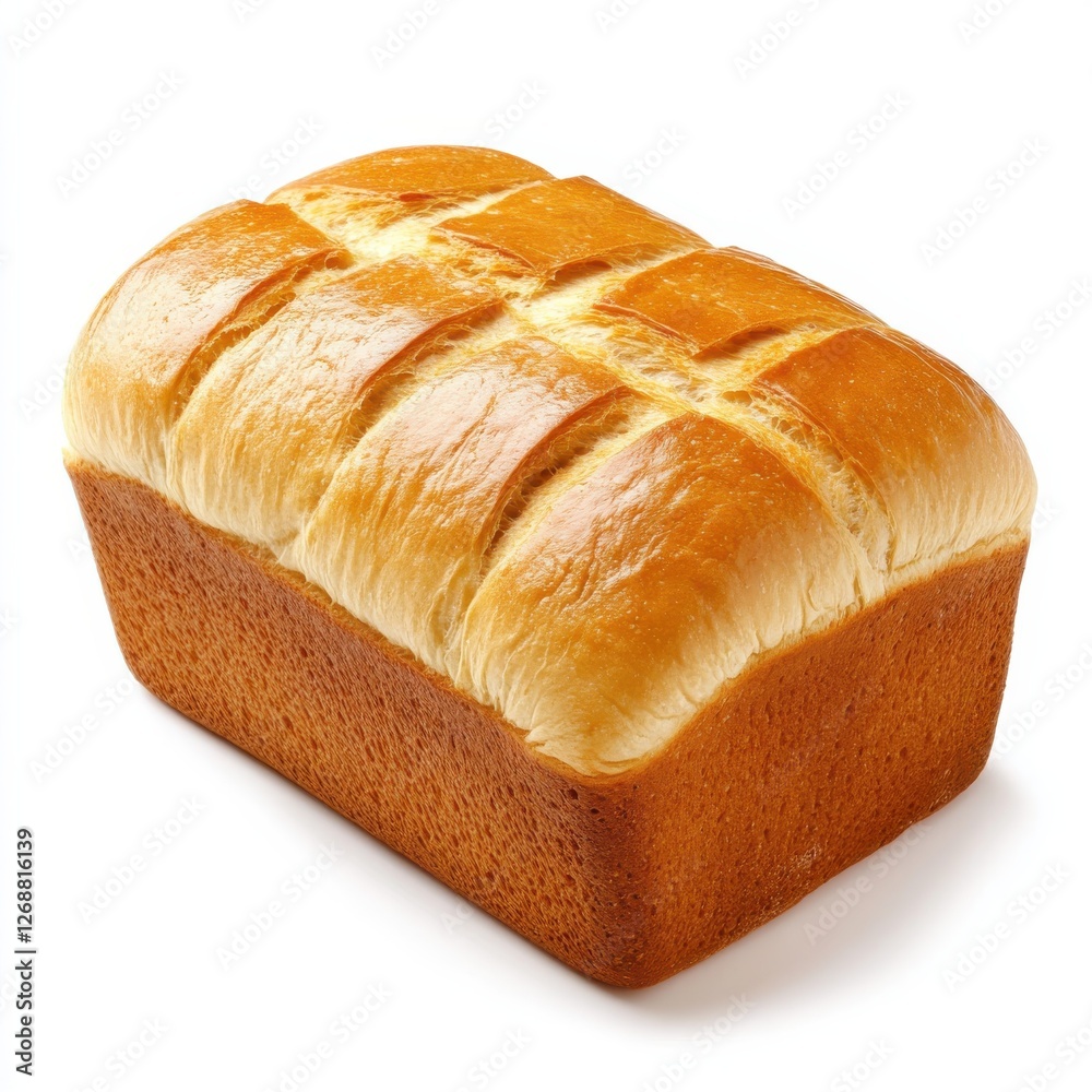 Poster freshly baked loaf of bread with a crispy crust resting on a clean surface