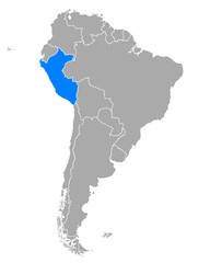 Karte von Peru in Südamerika