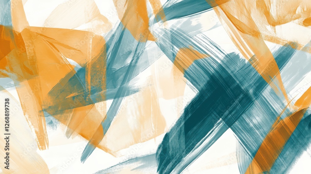Poster Soft pencil strokes create an abstract composition with layers and vibrant colors depicting artistic exploration and creativity
