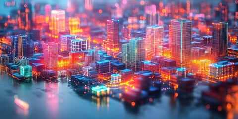 Obraz premium Optimizing automated supply chain logistics hub urban center technical digital innovative approach