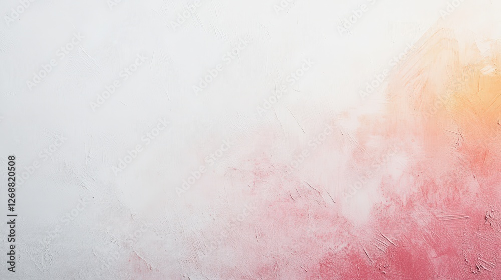 Poster Minimalist canvas showcasing soft hues of pink and orange blending into a white background creating a serene atmosphere for contemplation