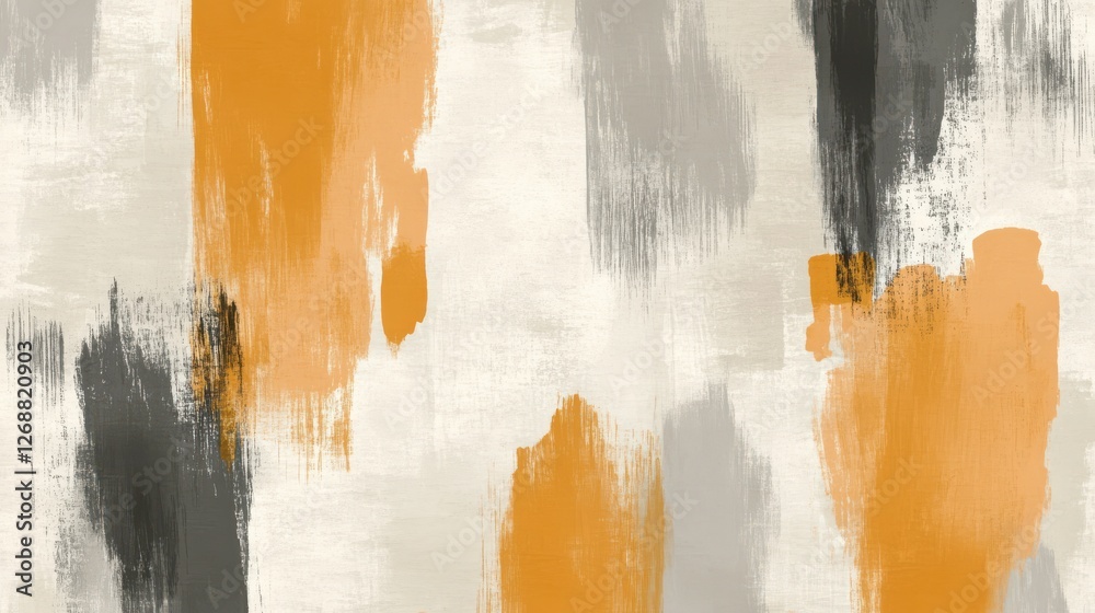Poster unique minimalist background with subtle pencil strokes in orange, gray, and cream colors for artist