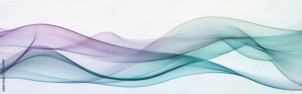 Poster Minimalist pencil strokes create serene arcs in muted colors for a calming visual experience