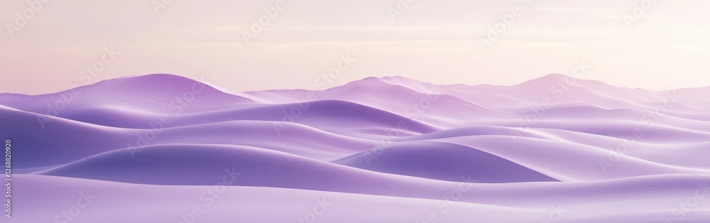 Poster soft monochromatic hills in a minimalist landscape create a serene atmosphere at dawn
