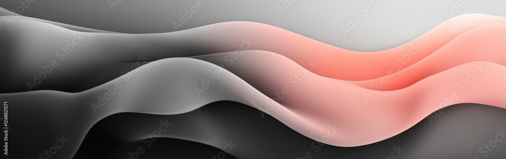 Aufkleber elegant coral hues blend seamlessly into gray, creating stunning visual depth in a modern abstract d