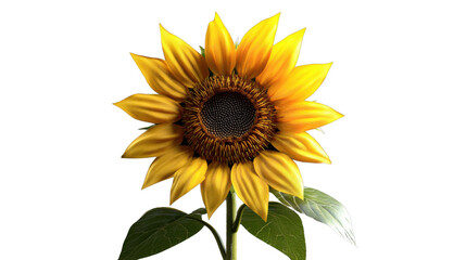 Naklejka premium Sunflower blooming with transparent background representing summer and nature