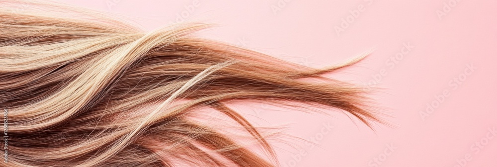Poster Frayed hair tips with split ends showing details against a soft pink background for text placement. Generative AI