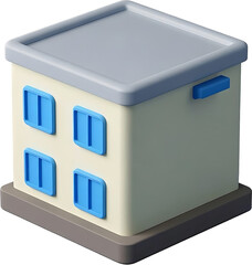 3d 오브젝트 귀여운 스타일의 건물과 집