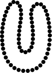Vector of lowercase letter U in dashed line style. Ideal for kids tracing worksheets, coloring pages, and educational materials.
