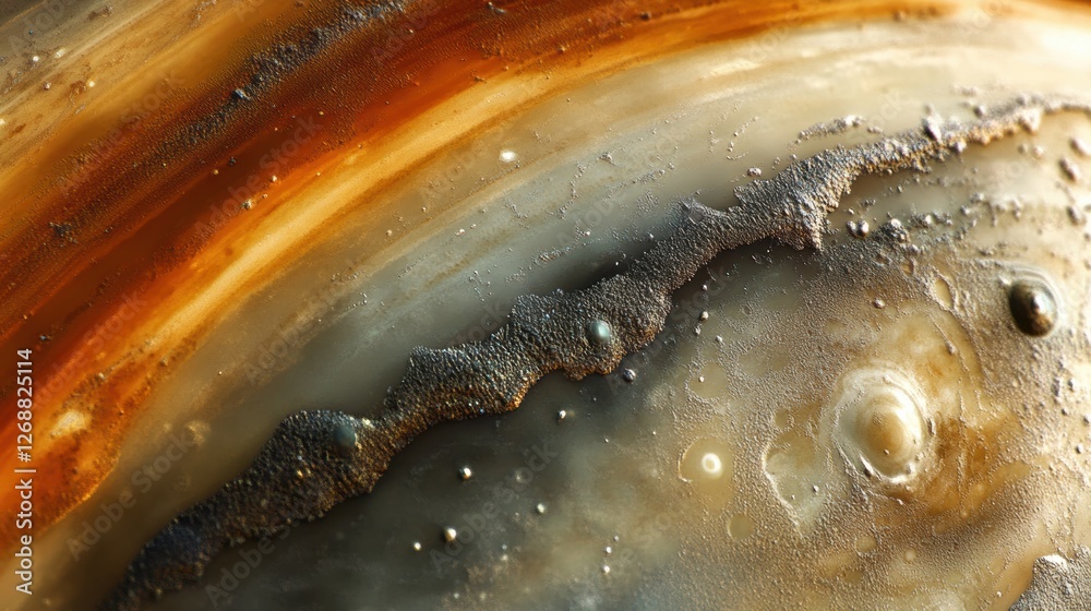 Aufkleber Detailed view of Jupiters atmosphere showcasing swirling clouds and dynamic patterns in space. Generative AI