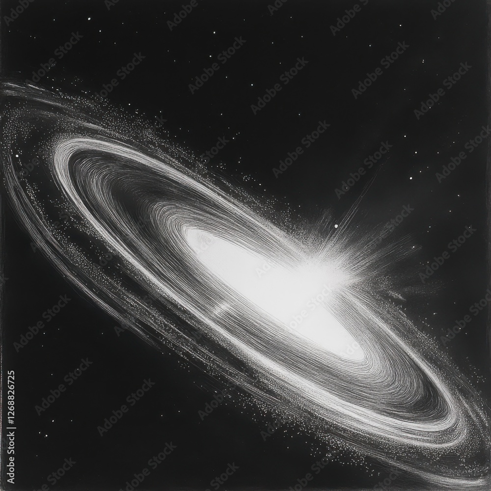 Poster cosmic ring system showcasing vibrant celestial activity in a vast universe