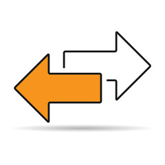 Exchange arrow transfer shadow icon,swap web button design, move symbol vector illustration .
