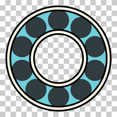 Bearing wheel icon, rolling ball sign, flat web design vector illustration .