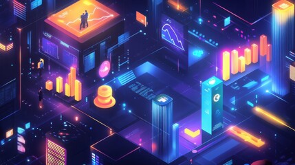 Futuristic representation of collaborative analytics in a digital landscape