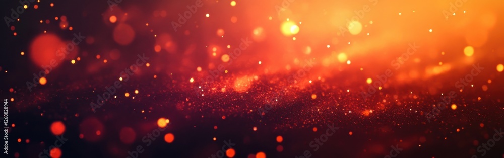 Poster gradient background with deep hues and shimmering particles creates a mesmerizing visual experience