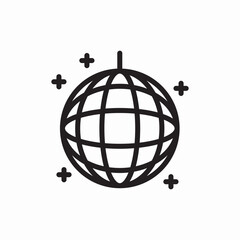 sparkling disco ball party icon vector sign