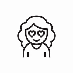 woman loving eyes icon vector sign