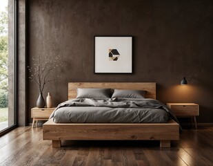Rustic Interior Mockup, Cozy Modern Rustic Style, Minimalist Home Design, 3D Render