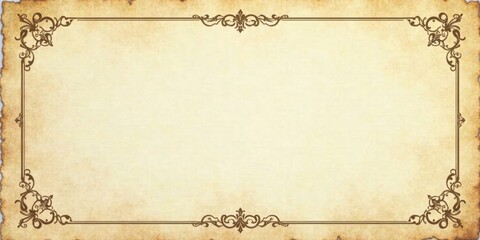 Antique-Style Decorative Frame on Aged Paper Background Perfect for Invitations, Certificates, or Announcements
