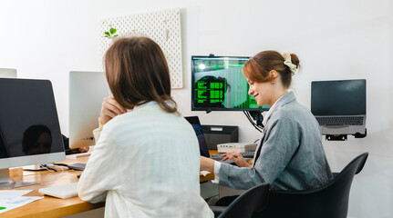 Obraz premium Financial Analyst Monitoring Stock Market Data